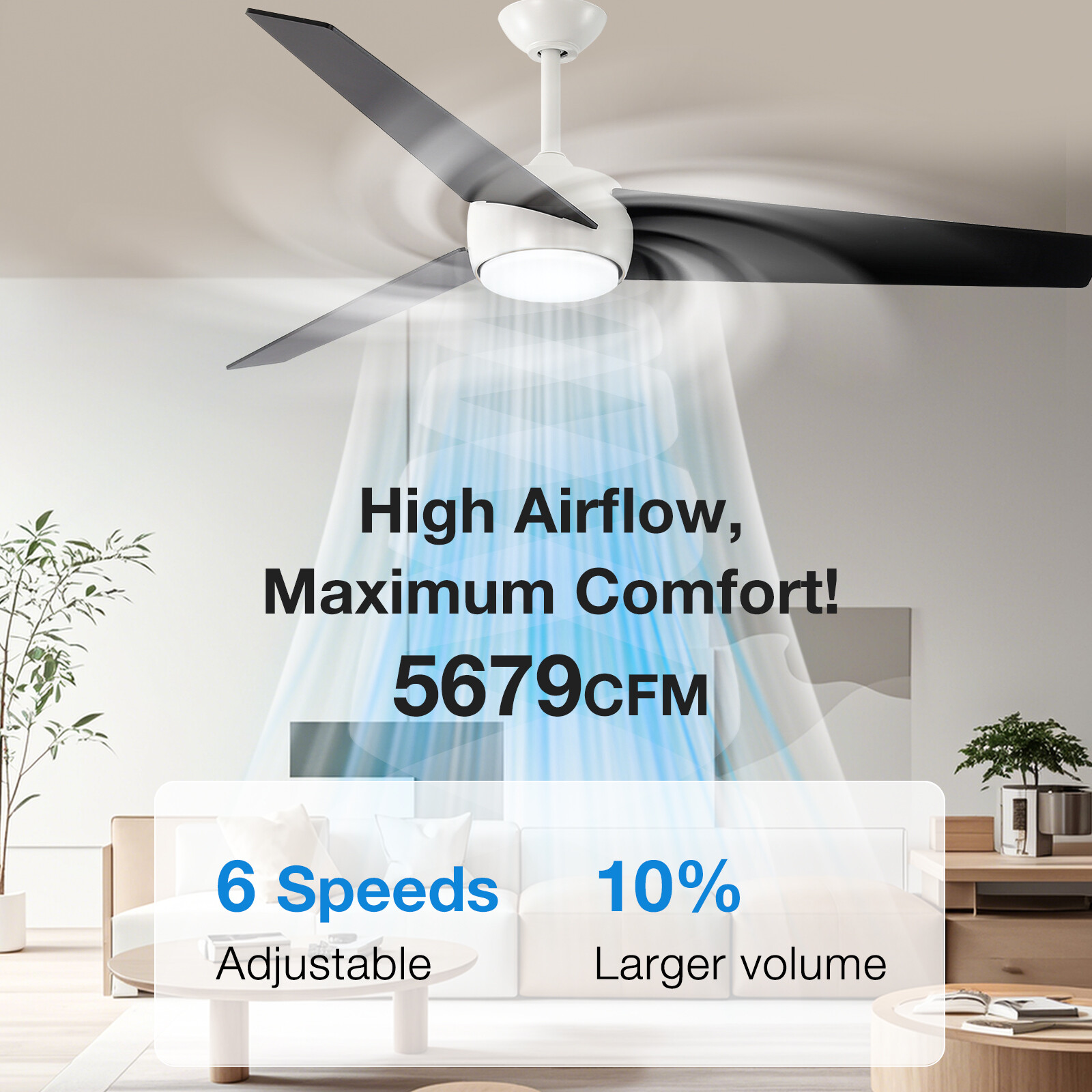 60inch Ceiling Fan With Light and Remote Control