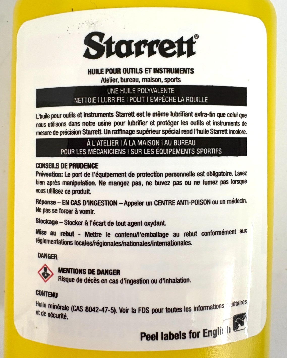STARRETT TOOL AND INSTRUMENT OIL 4oz 1620 53216
