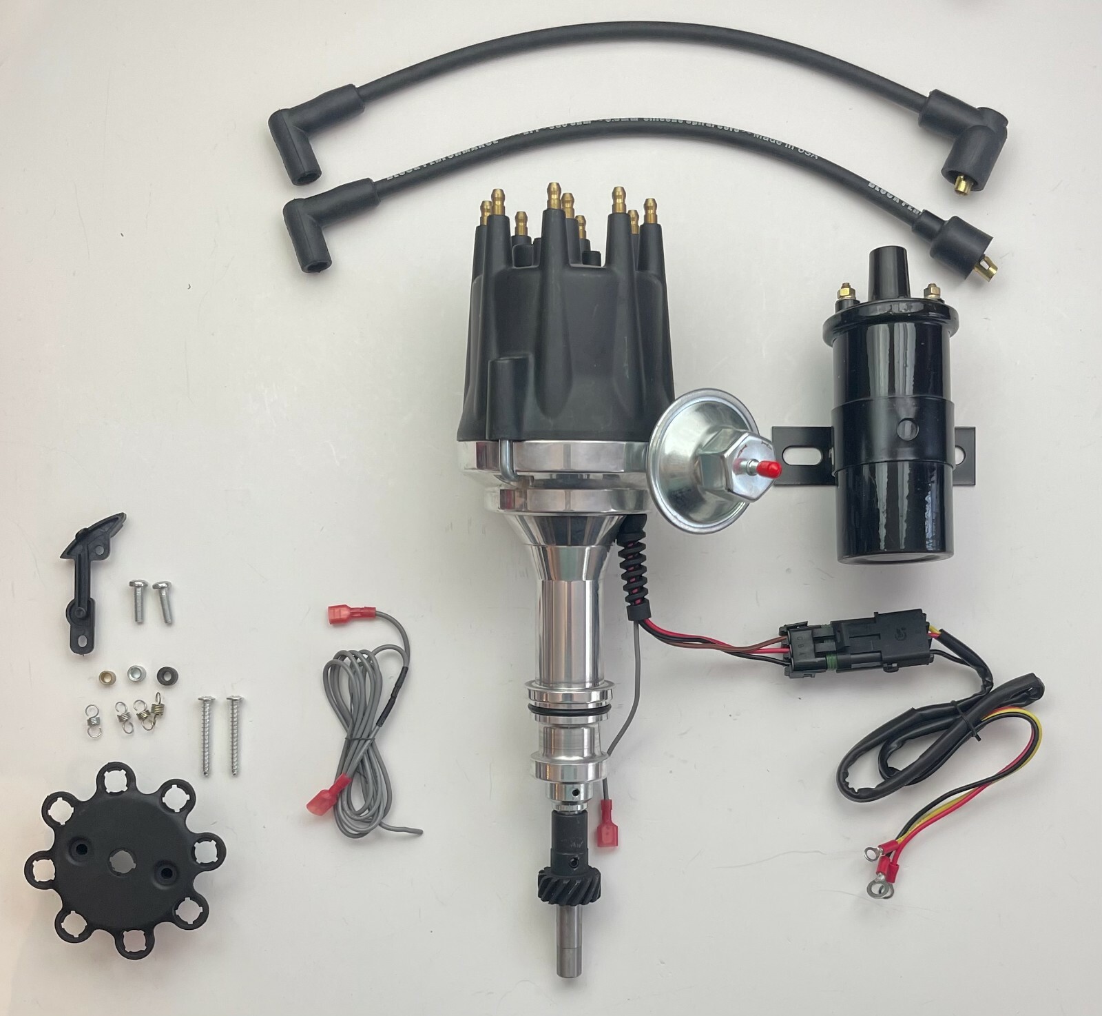 small cap FORD 5.8L 351 EFI to Carb Conversion HEI Distributor + BLACK 45K Coil