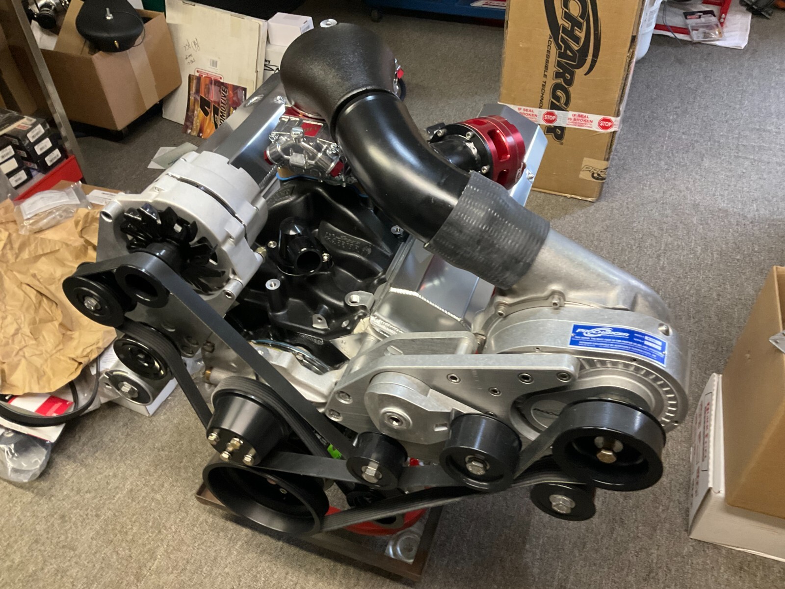 PROCHARGER P1SC SMALL BLOCK CHEVY ALT, PS, WP, 10-15 BOOST COMBO FREE UPS