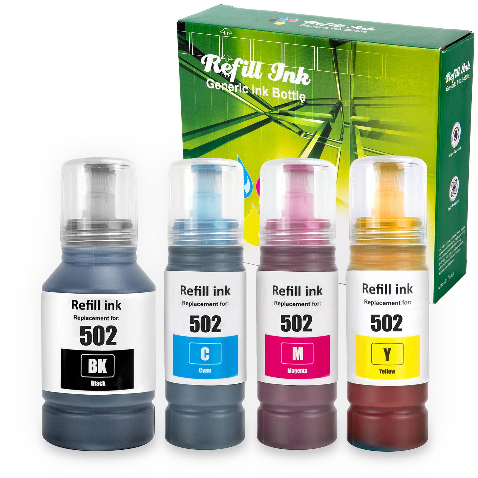 Refill Ink Bottle for Epson EcoTank 502 ET-4760 ET-2760 ET-2750 ET-3760 ET-2850