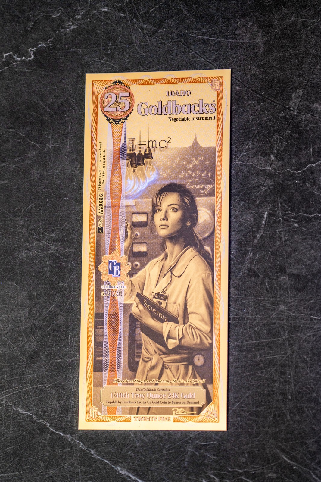 2026 - 25 IDAHO Goldback Aurum Gold Foil Note 1/40 oz 24kt .999 Fine PRESALE