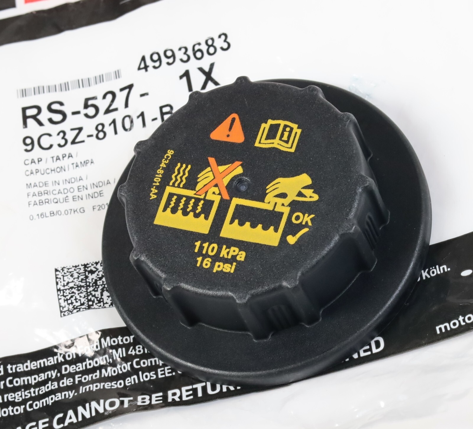 RS-527 / 9C3Z-8101-B Coolant Overflow Reservoir Cap Ford 6.0L Powerstroke Diesel