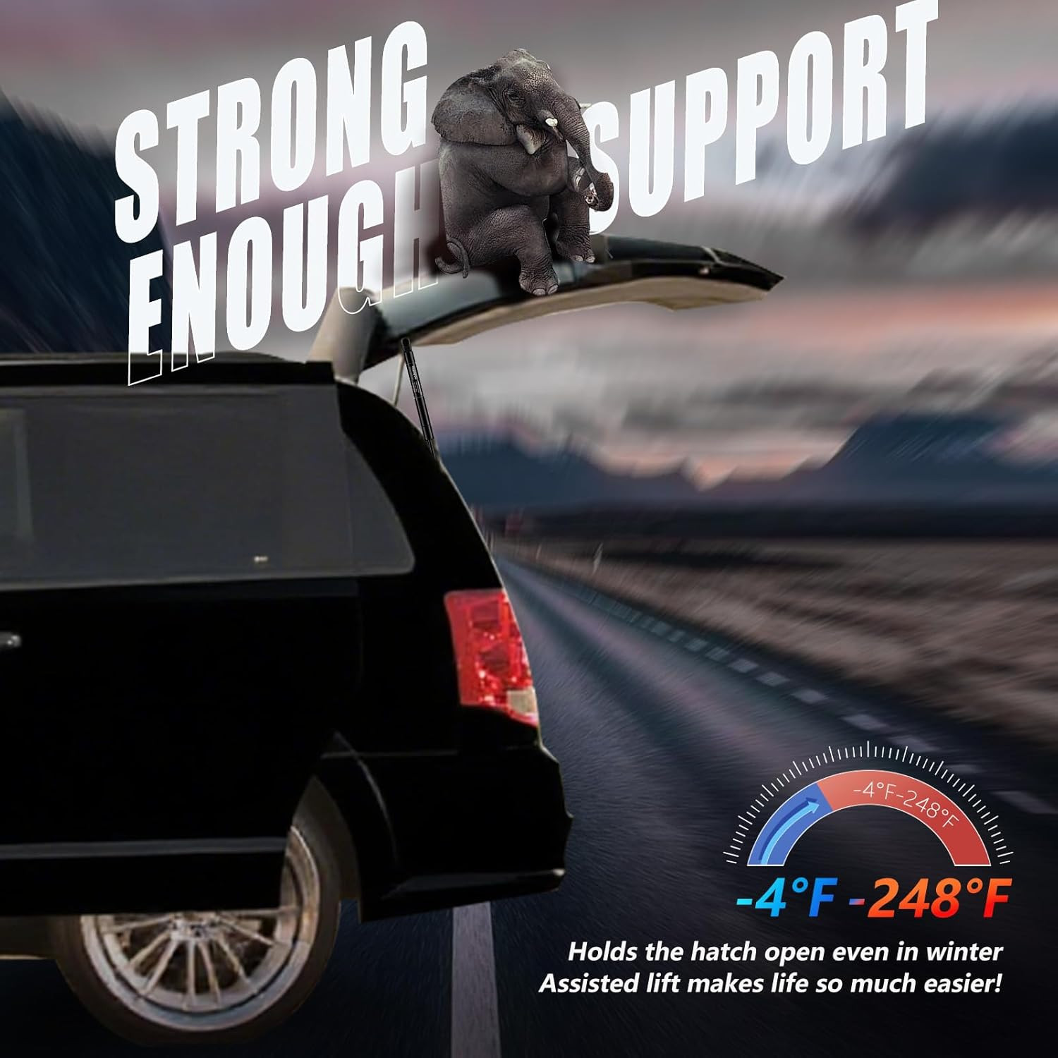 6124 Rear Hatch Trunk Gas Struts for 2008-2016 Chrysler Town & Country, 2008-202