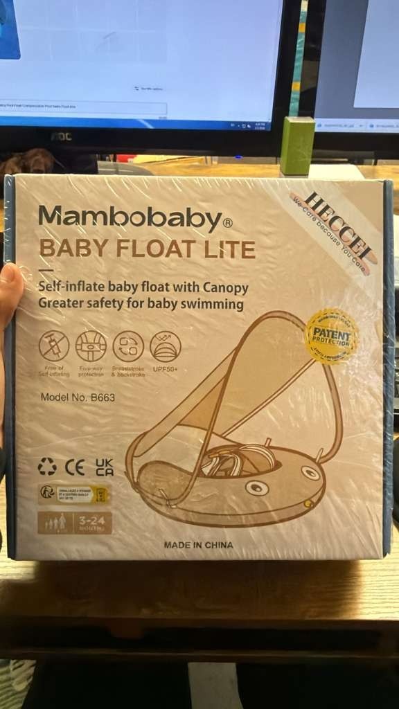 Mambobaby Float Self-Inflating Baby Pool Float Compressible Pool Swim Float