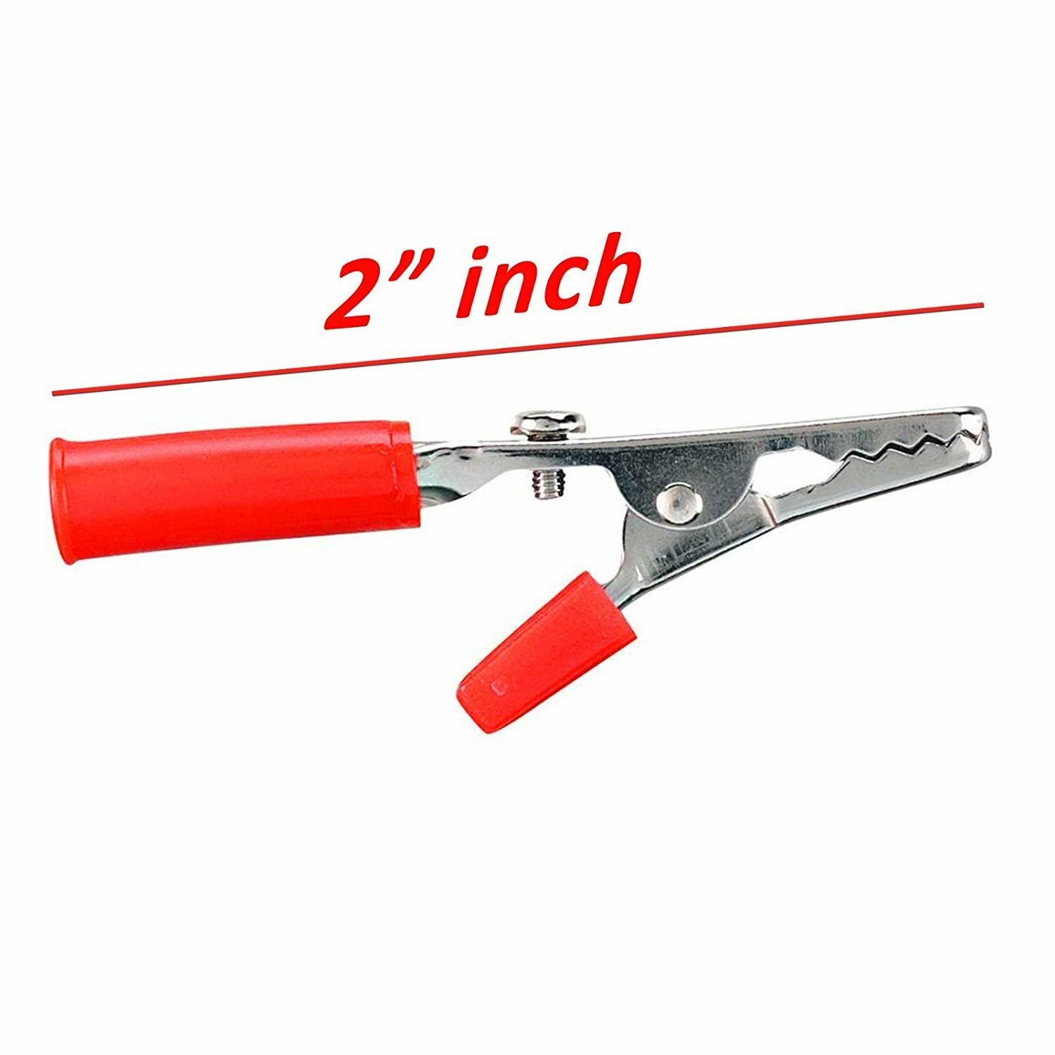 20 Pcs Electrical Test Clamps Metal Alligator Clips with Red & Black Handle Bulk