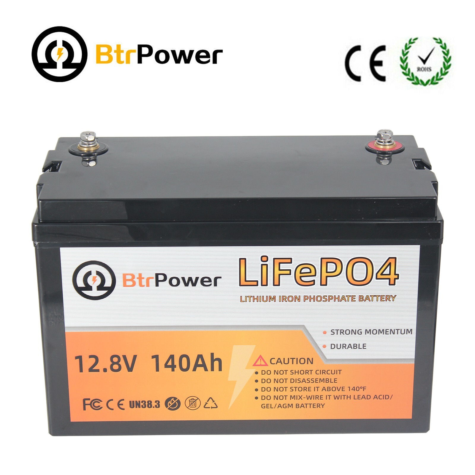12V 140Ah LiFePO4 Lithium Iron Phosphate Battery for Deep Cycle RV Solar System