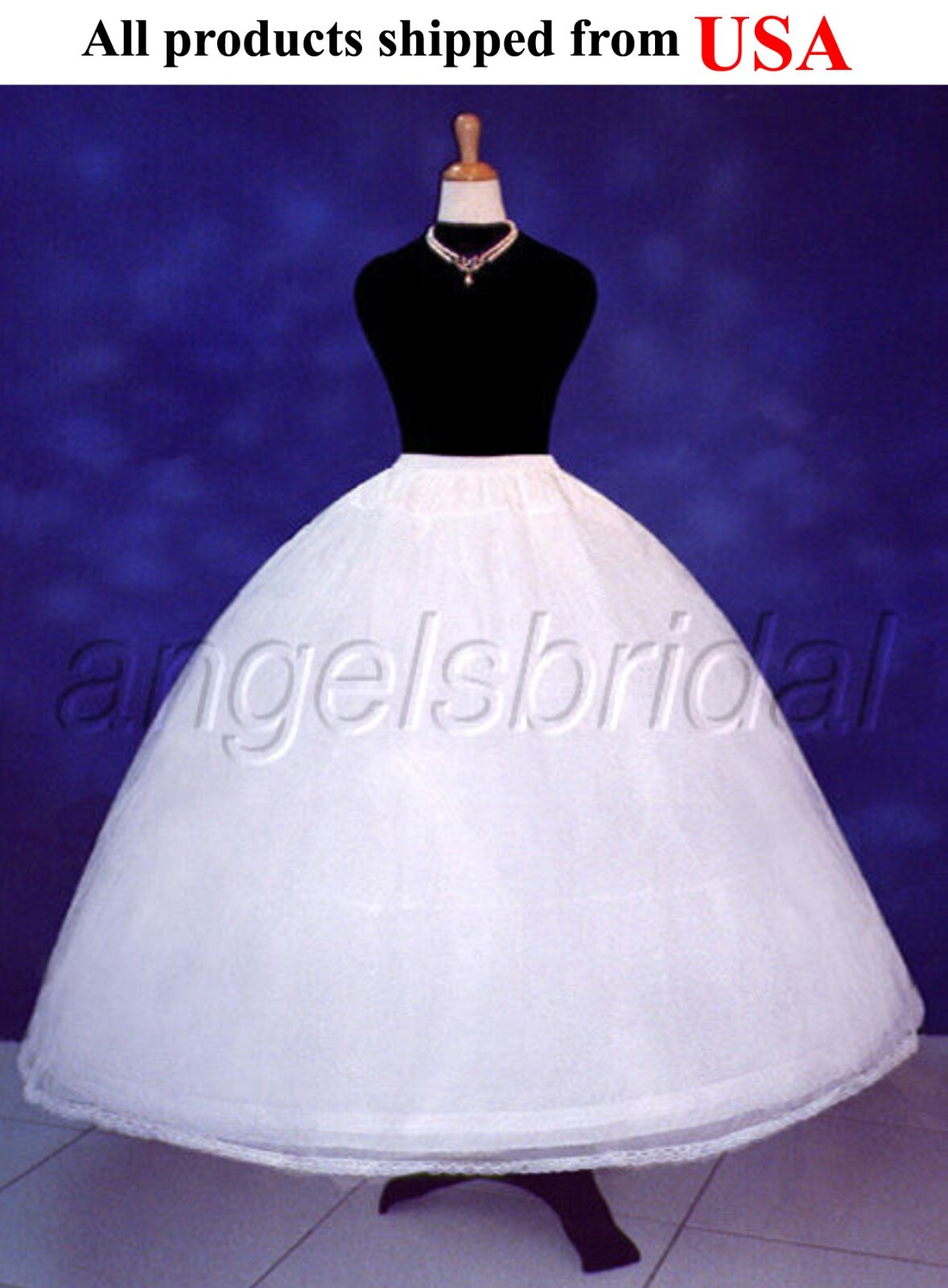 Premium Quality 4-Hoop Super Full Bridal Wedding Petticoat Crinoline Skirt Slip