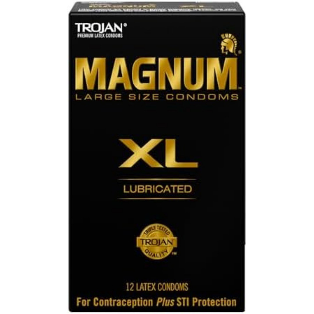 Lubricated Magnum Condoms XL Large Size - 12 Count