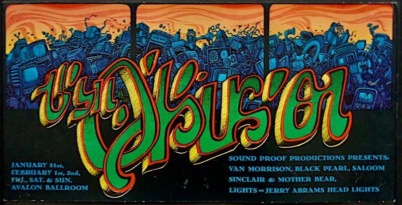 VAN MORRISON AVALON BALLROOM SAN FRANCISCO 1969 concert poster RICK GRIFFIN RARE