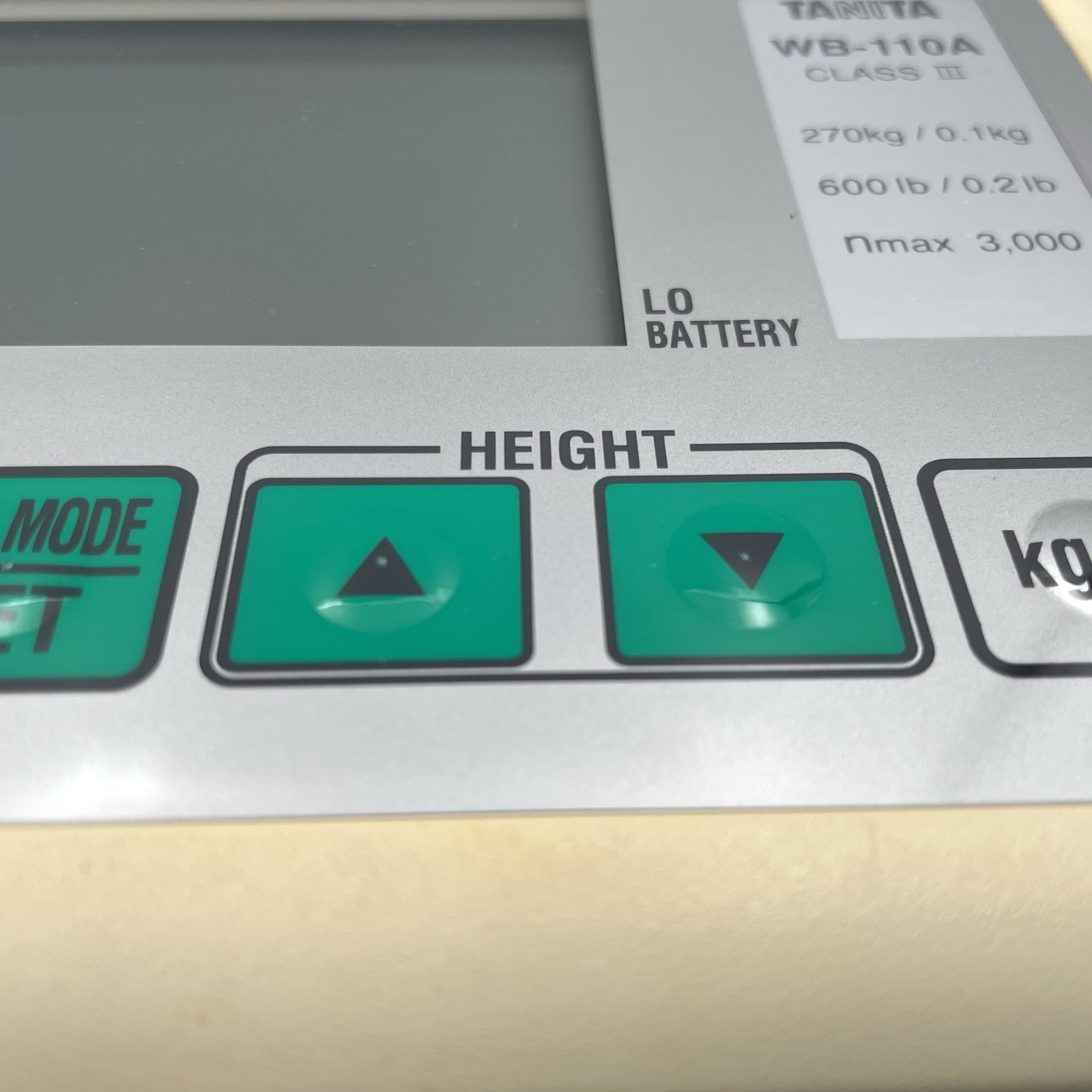 Tanita WB-110A Class III Digital Scale 600lb Max BMI Mode w/Display! WORKS!