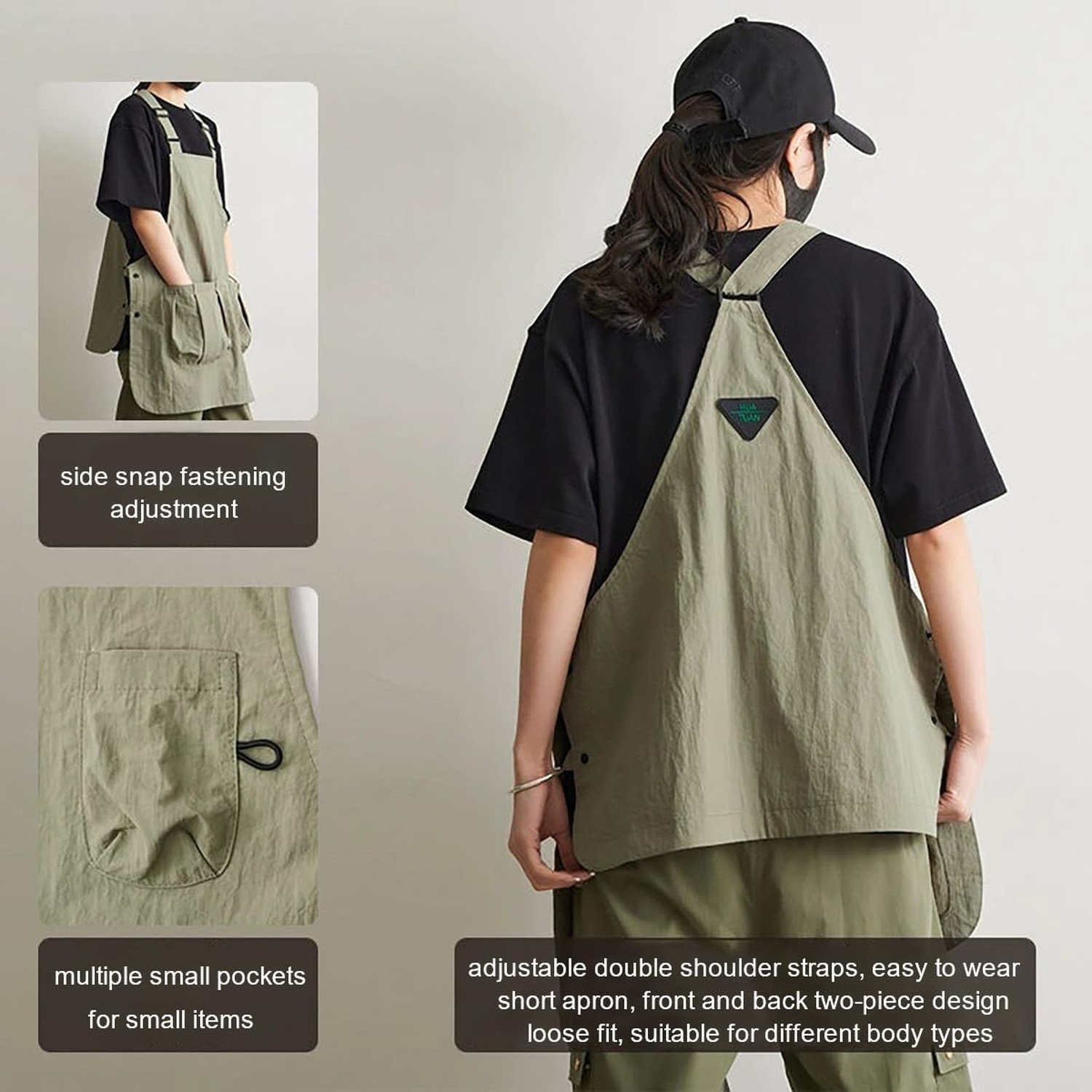 Nanxson Lightweight Apron for Women with Pockets Adjustable Work Apron Barber...