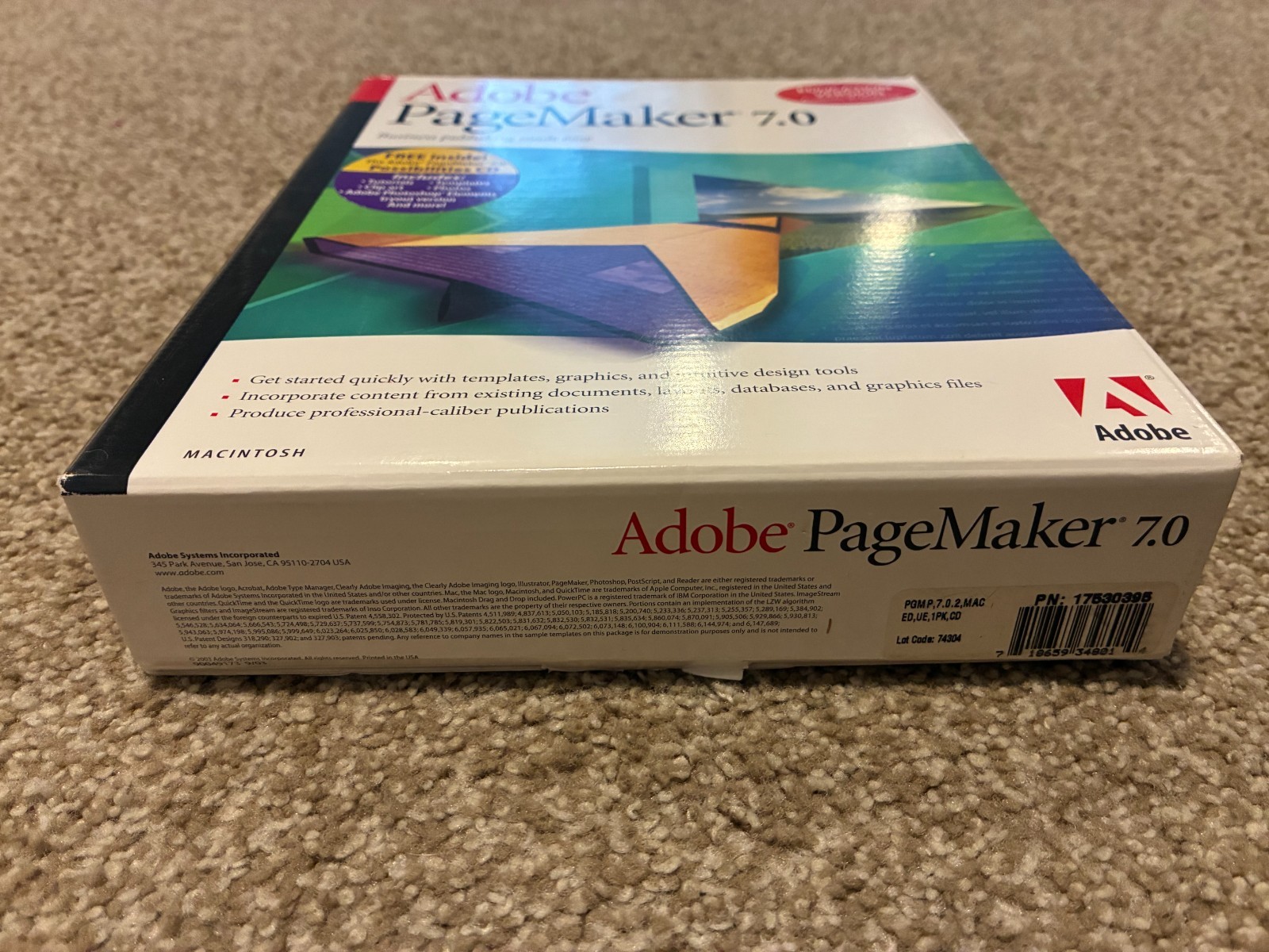 Adobe PageMaker 7.0 - Macintosh MAC Education Version with Serial Number Key!