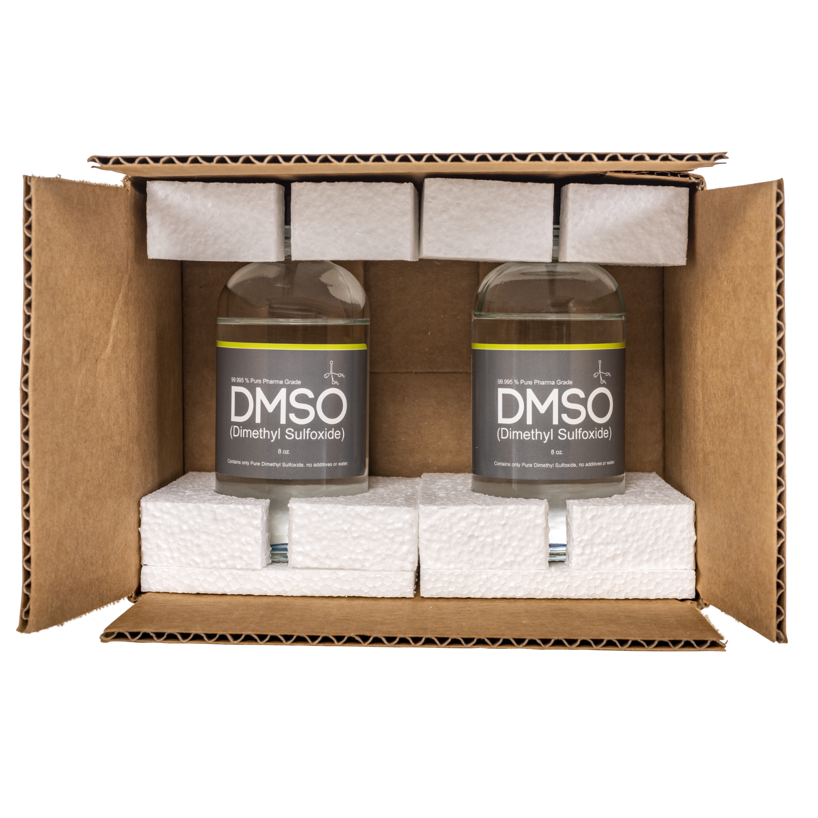 DMSO 8oz. 2 Glass Bottle Special Non-diluted 99.995% Low odor Dimethyl Sulfoxide