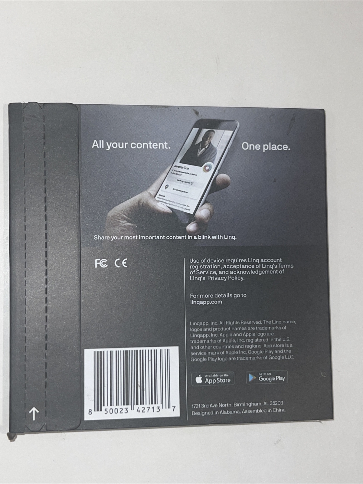 Linq Digital Business Card - Smart NFC Contact and Networking Card (Matte Black)