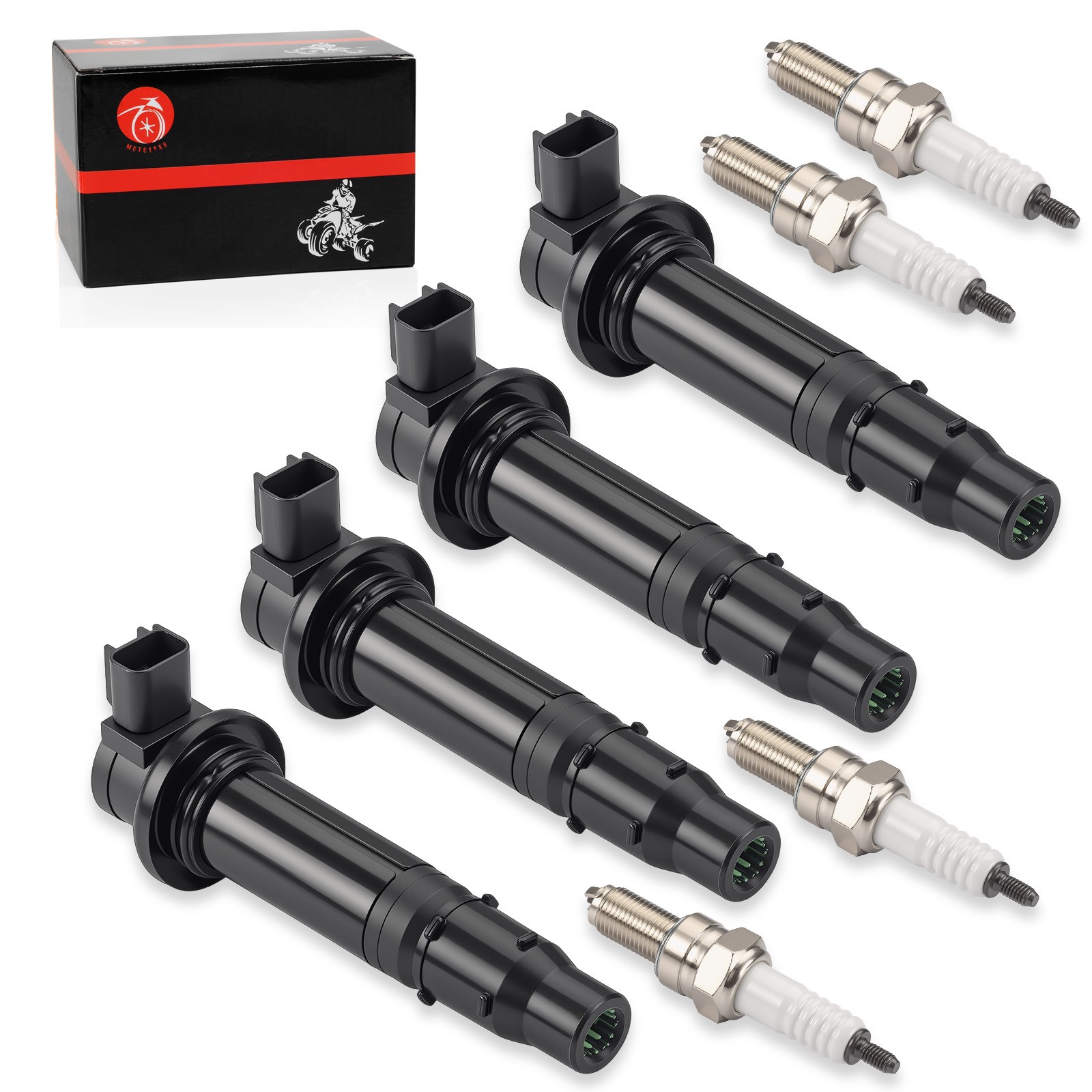 Ignition Coils Stick w/ Spark Plug For Yamaha YZF R6 2003-2005 YZF R6S 2006-2009