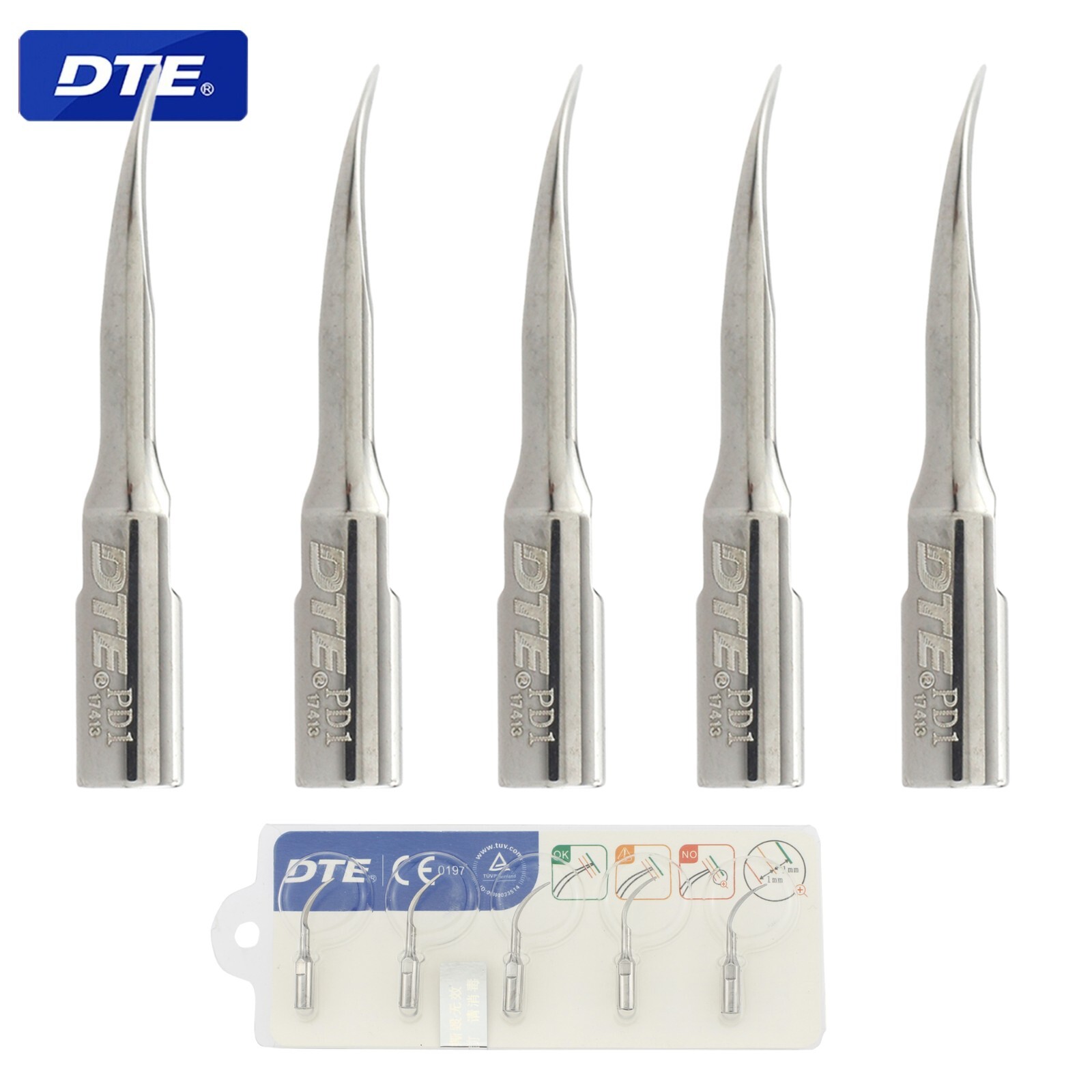 Woodpecker DTE Dental Ultrasonic Scaler Tips Scaling Perio SATELEC ACTEON EMS P1