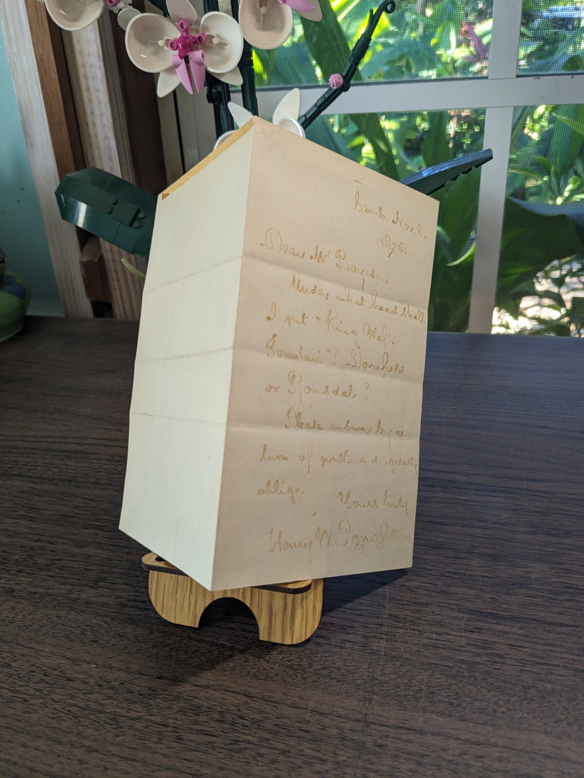 Longfellow Henry Wadsworth Autographed Letter & "Song of Hiawatha" w/ Provenance