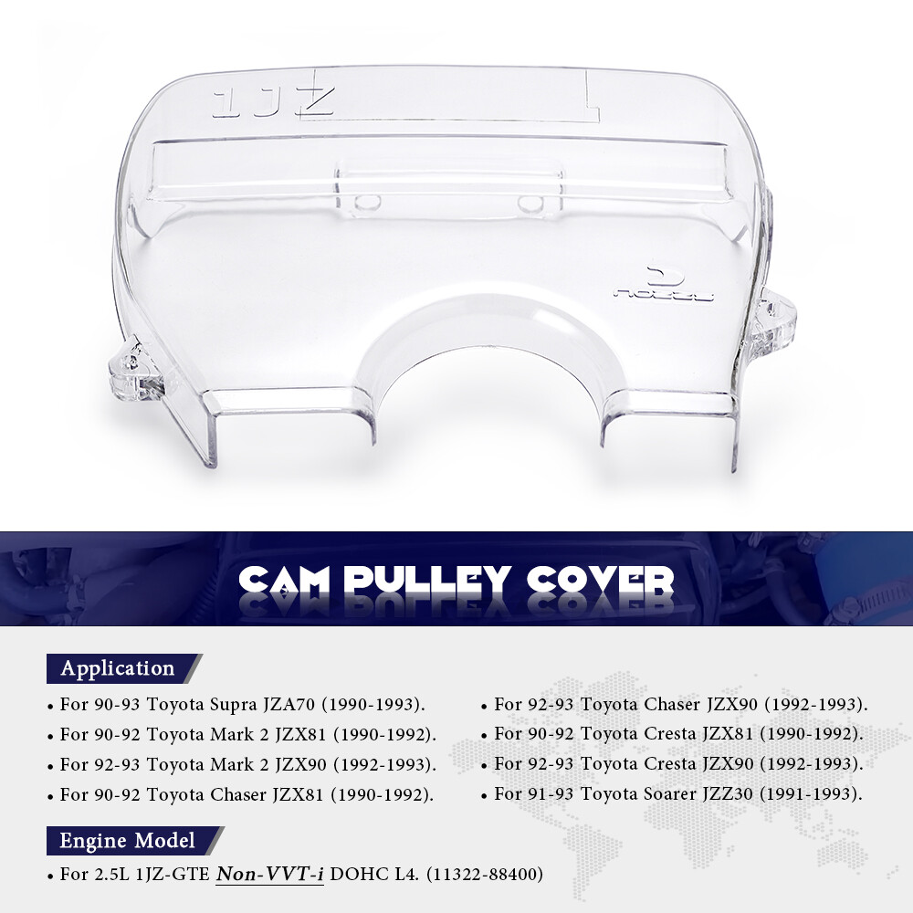 Clear Cam Timing Belt Cover Fit For Toyota Supra Chaser Soarer Cresta 1JZ 1JZGTE