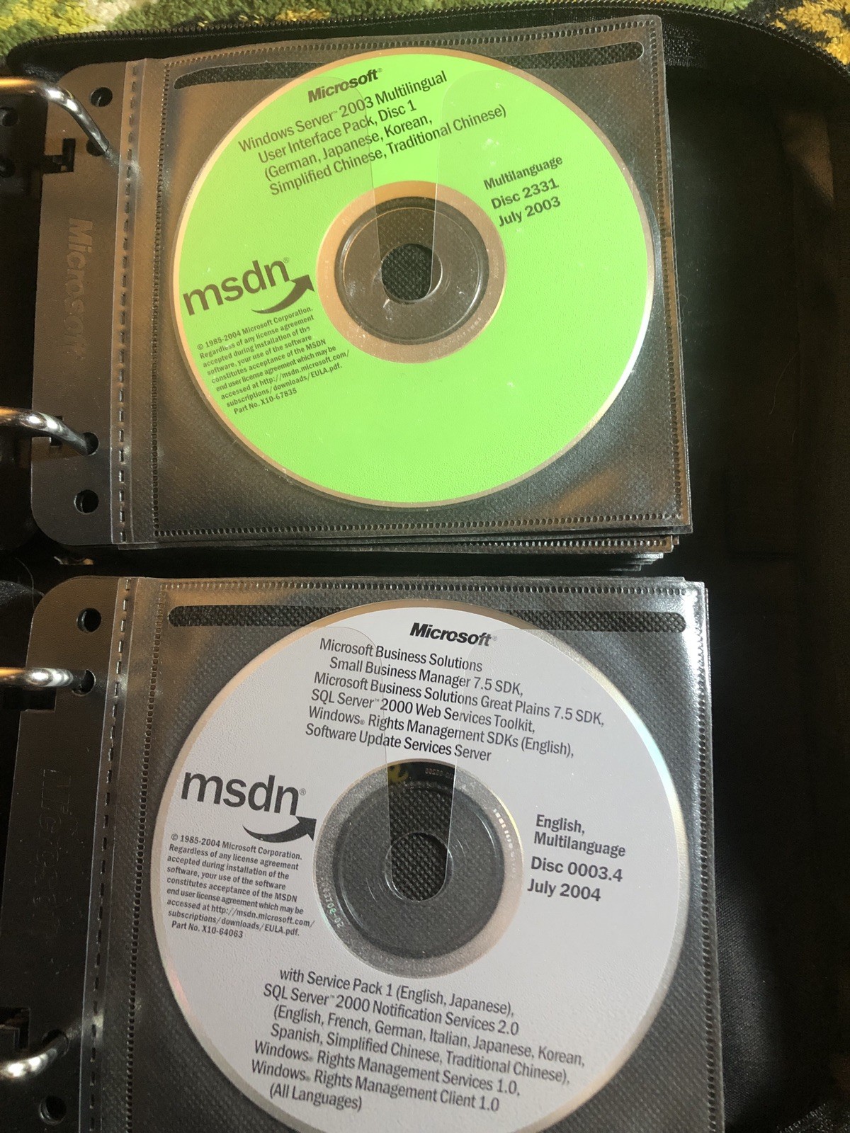 70 Microsoft Developer Network MSDN Discs Library 2001 to 2005 Bulk Lot Binder