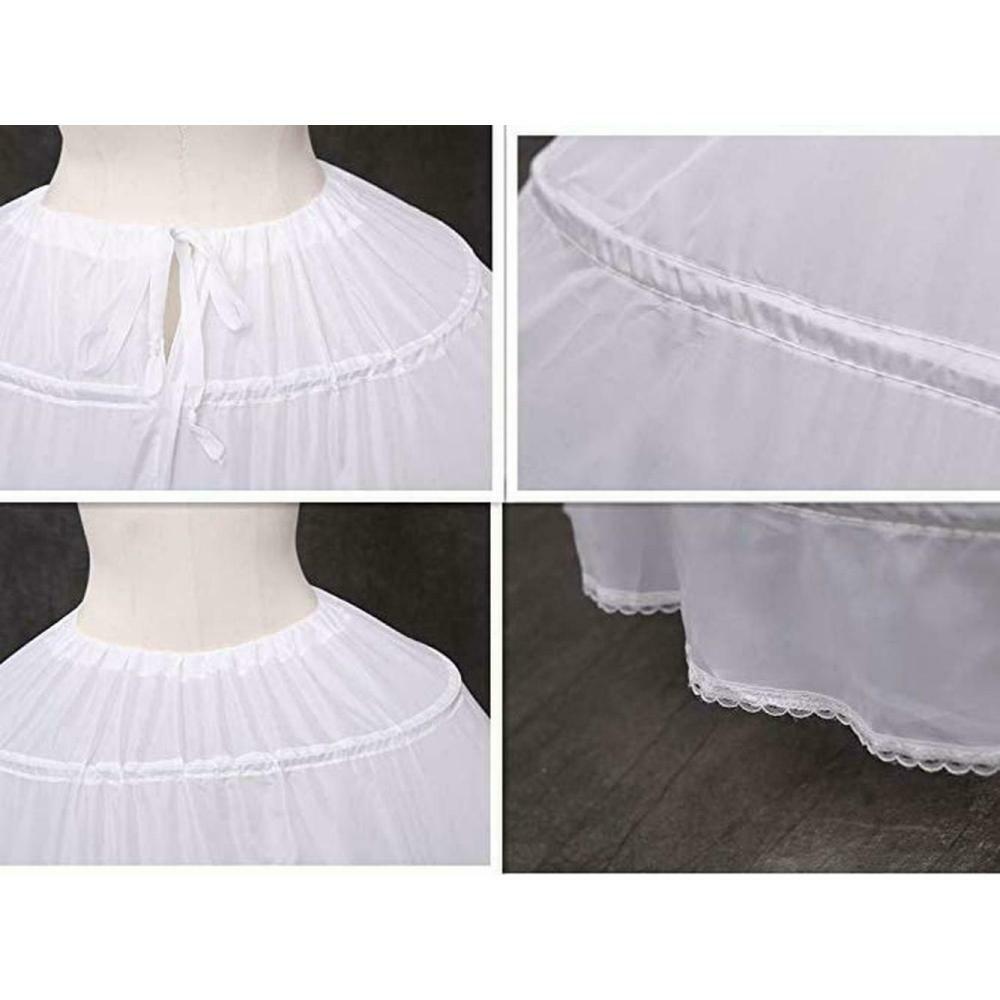 Women Crinoline Petticoat 6 Hoop Skirt White Ball Gown Underskirt for Bridal