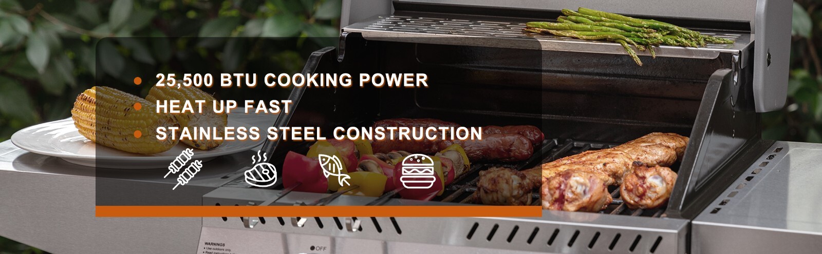 Royal Gourmet 3-Burner Gas Grill Stainless Steel Outdoor Garden BBQ Cooking