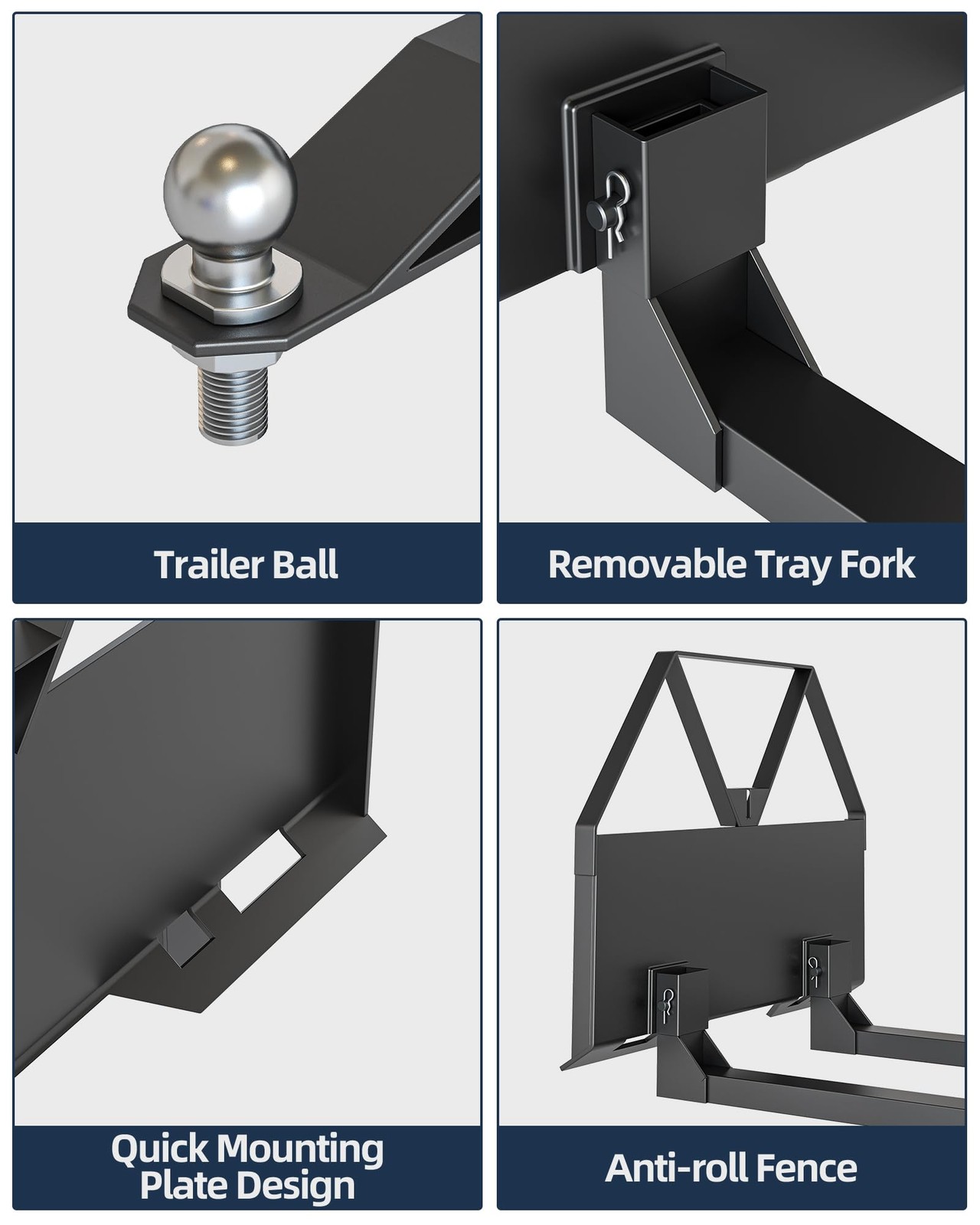 2600LBS 46" Heavy Duty Pallet Forks ,Quick Attach Mount Tractor Forks Skid Steer