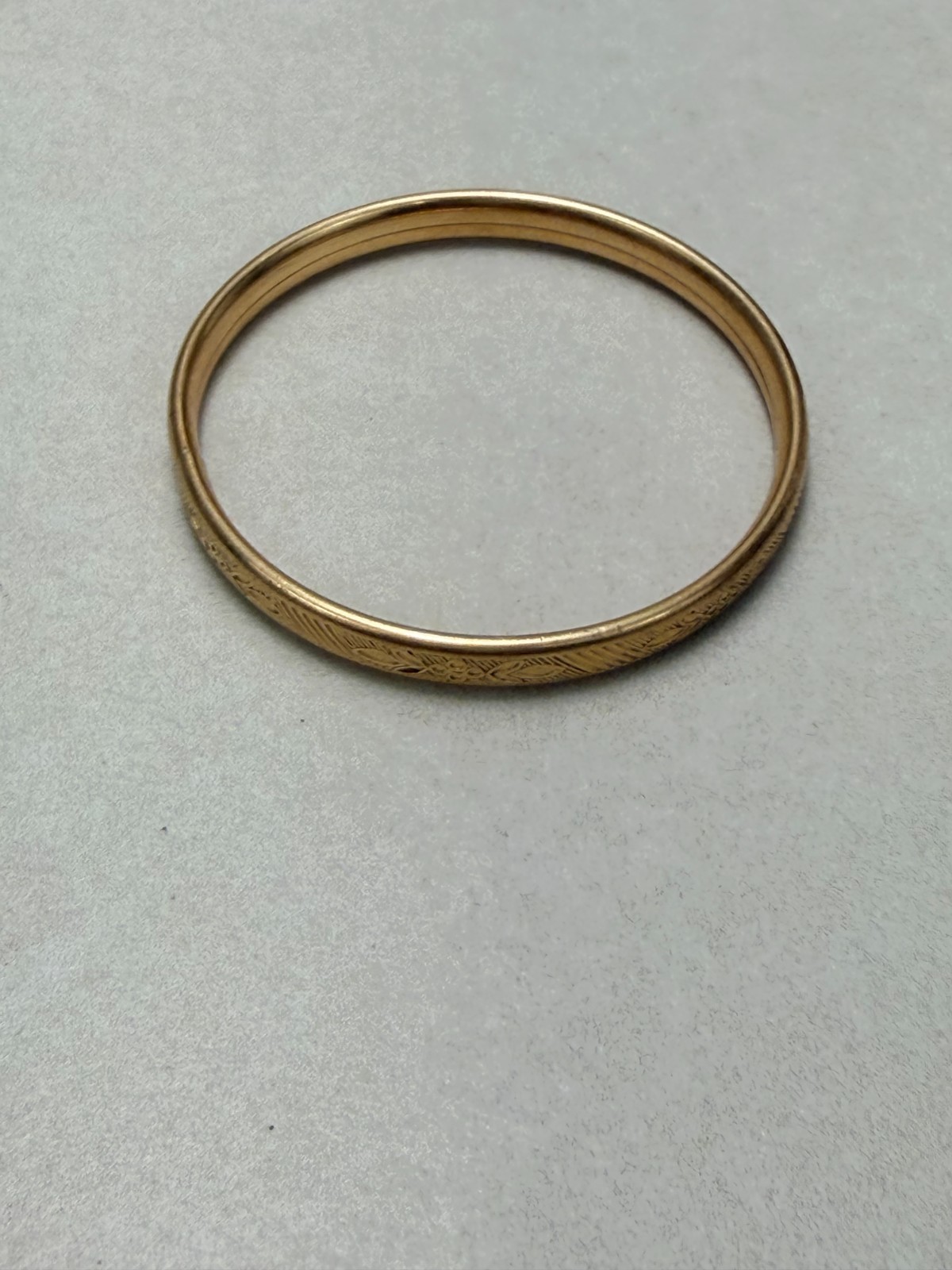 Antique Victorian Baby Bangle Bracle Gold Filled H Floral Engraved