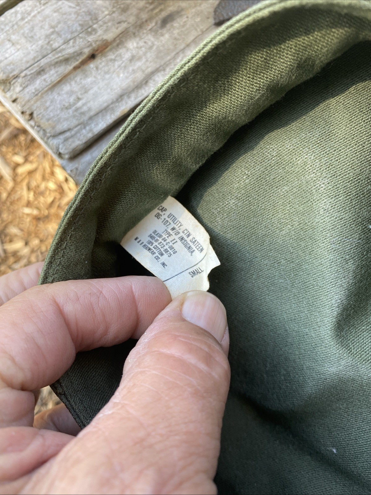 USMC OG-107 Cotton Utility Cap Hat Sateen small NEW