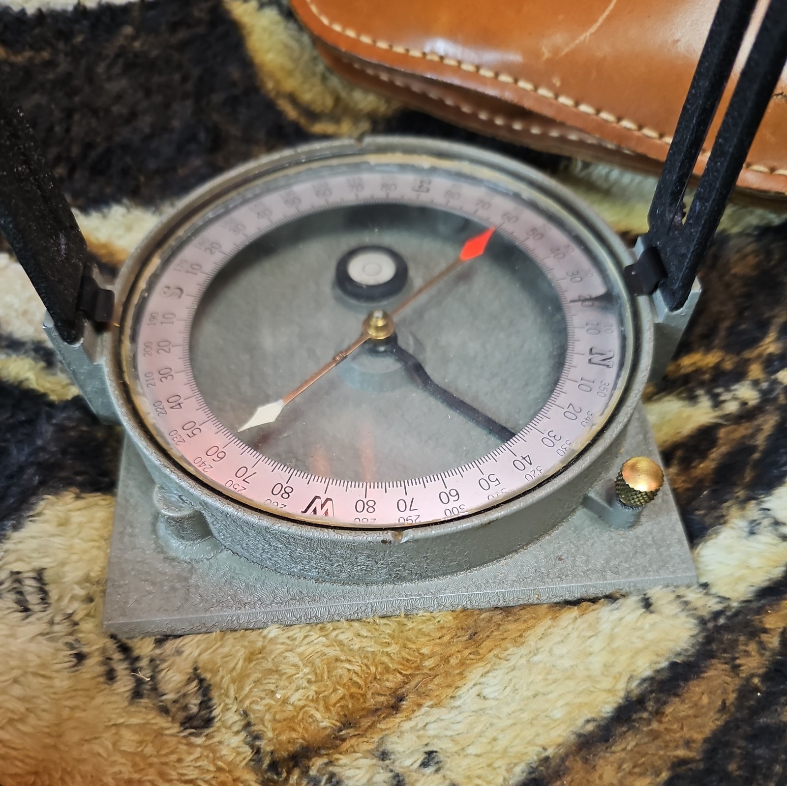 Vintage Antique Surveyors Compass Warren Knight Co Philadelphia PA W/pouch