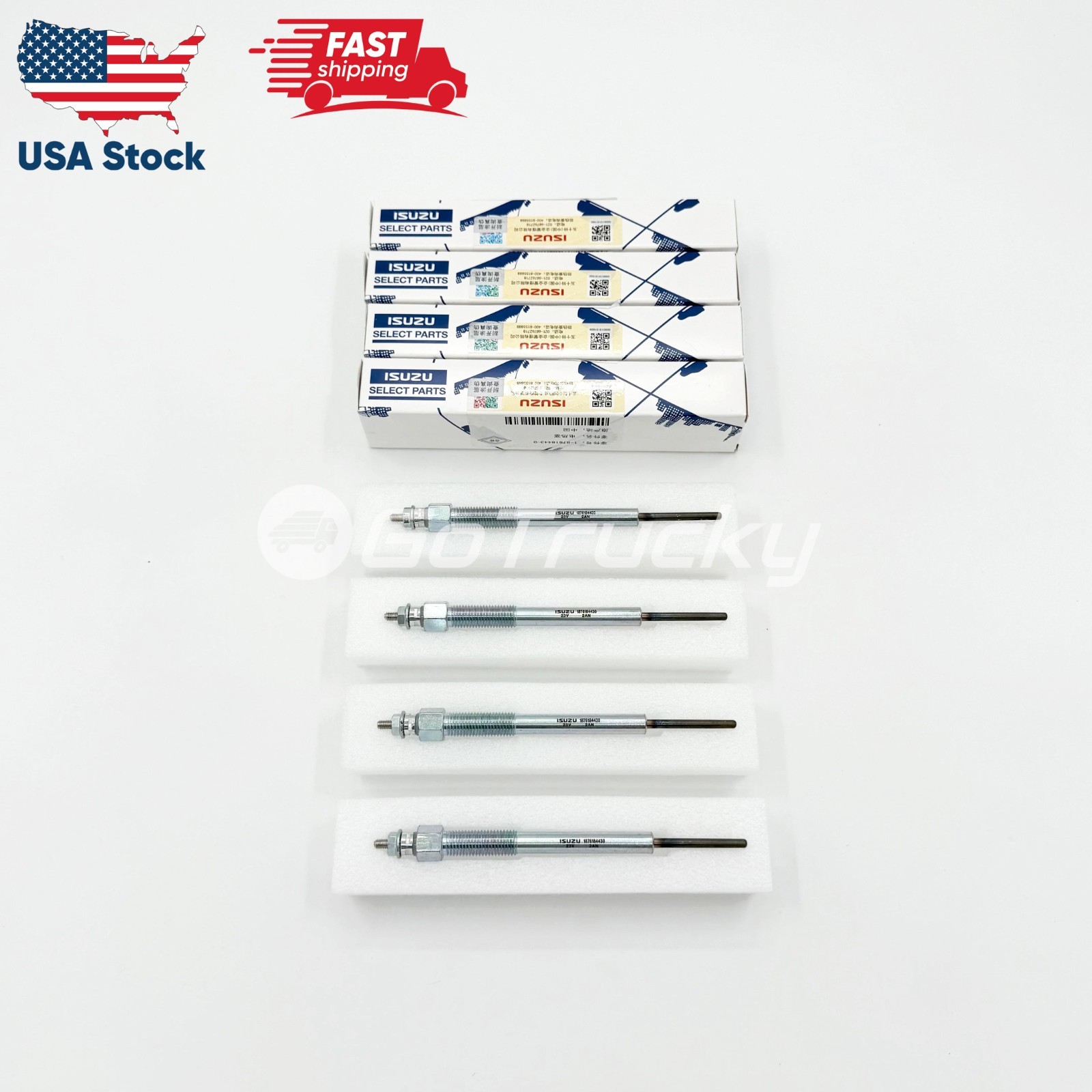 Set of 4 Glow Plug For ISUZU NQR NPR-HD NPR FXR FVR 4HK1 5.2L 6HK1 7.8L 05-15 OE