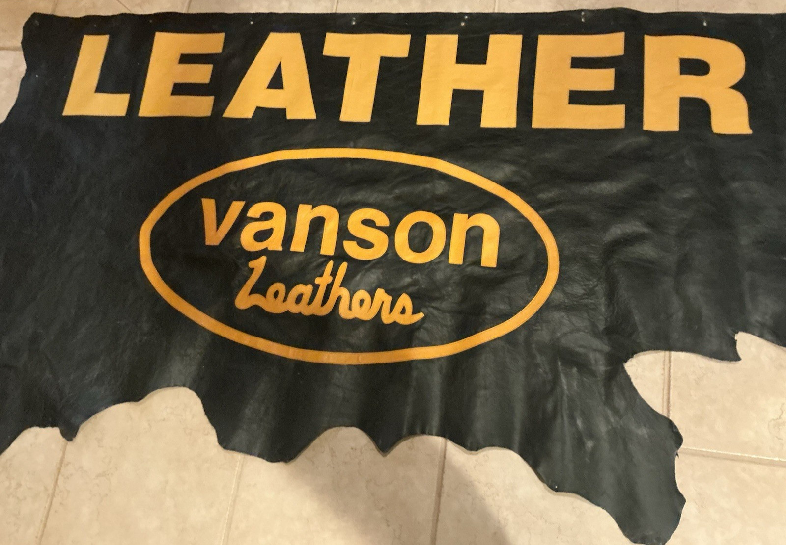 RARE Original Vanson Leathers leather motorcycle dealership banner sign 8ft x 3+