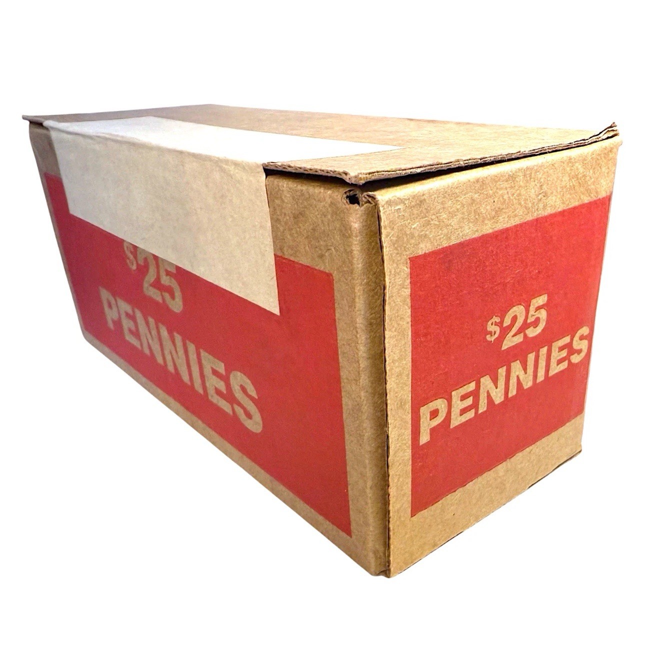 One Sealed Unopened Unsearched Bank Box of 50 Penny Rolls Pennies $25 Face Value