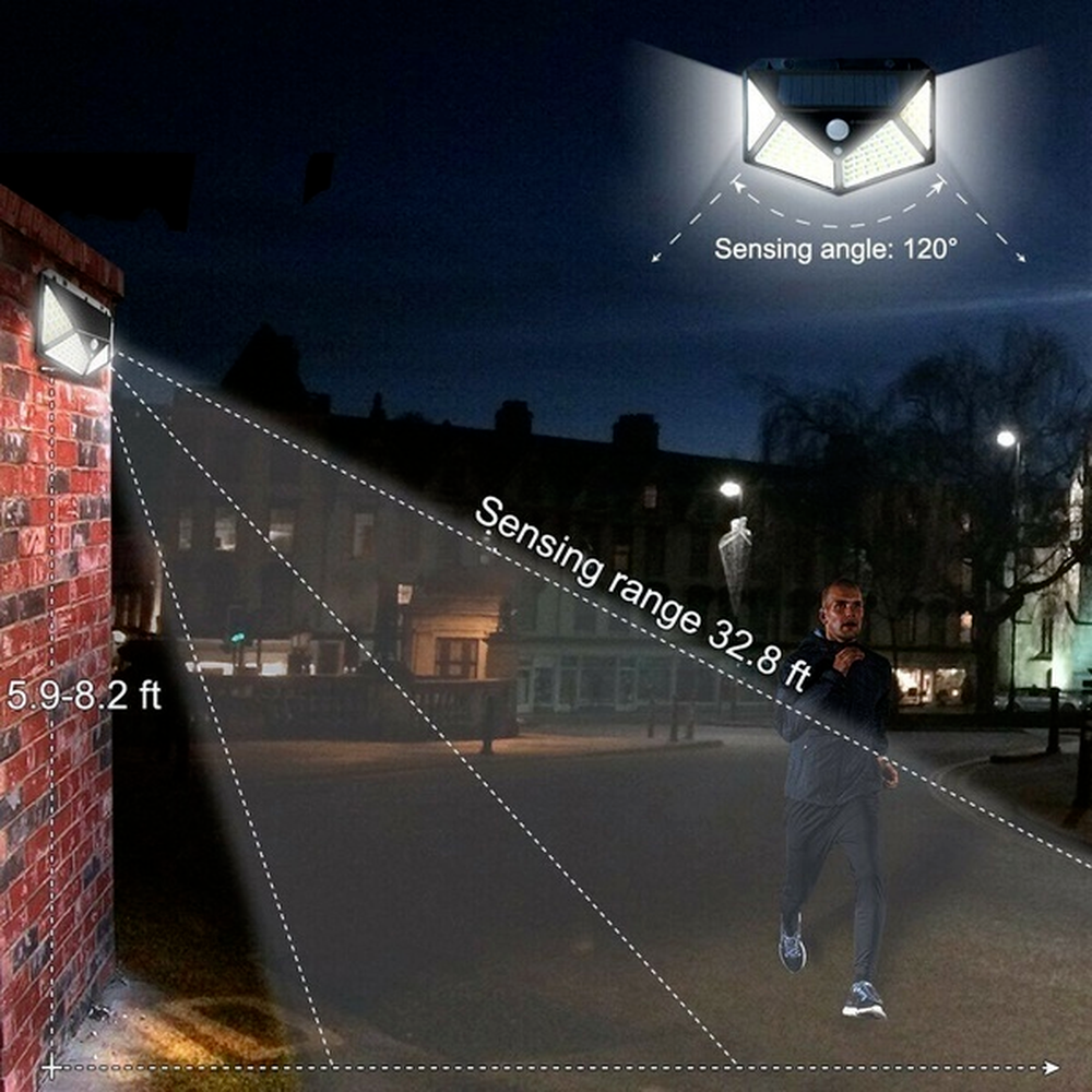 Solar Power 100 LEDS Light PIR Motion Sensor Outdoor Security Lamp Wall Garden