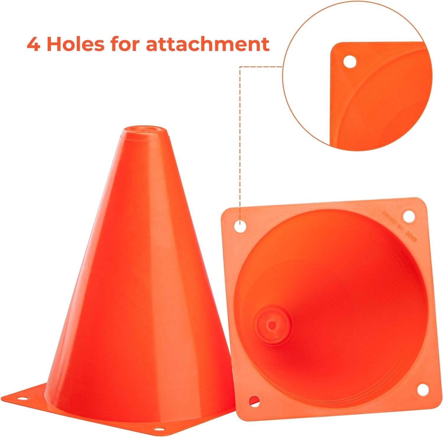 CARTMAN Plastic Training Cones (Set of 12 Pack 9") Agility Soccer