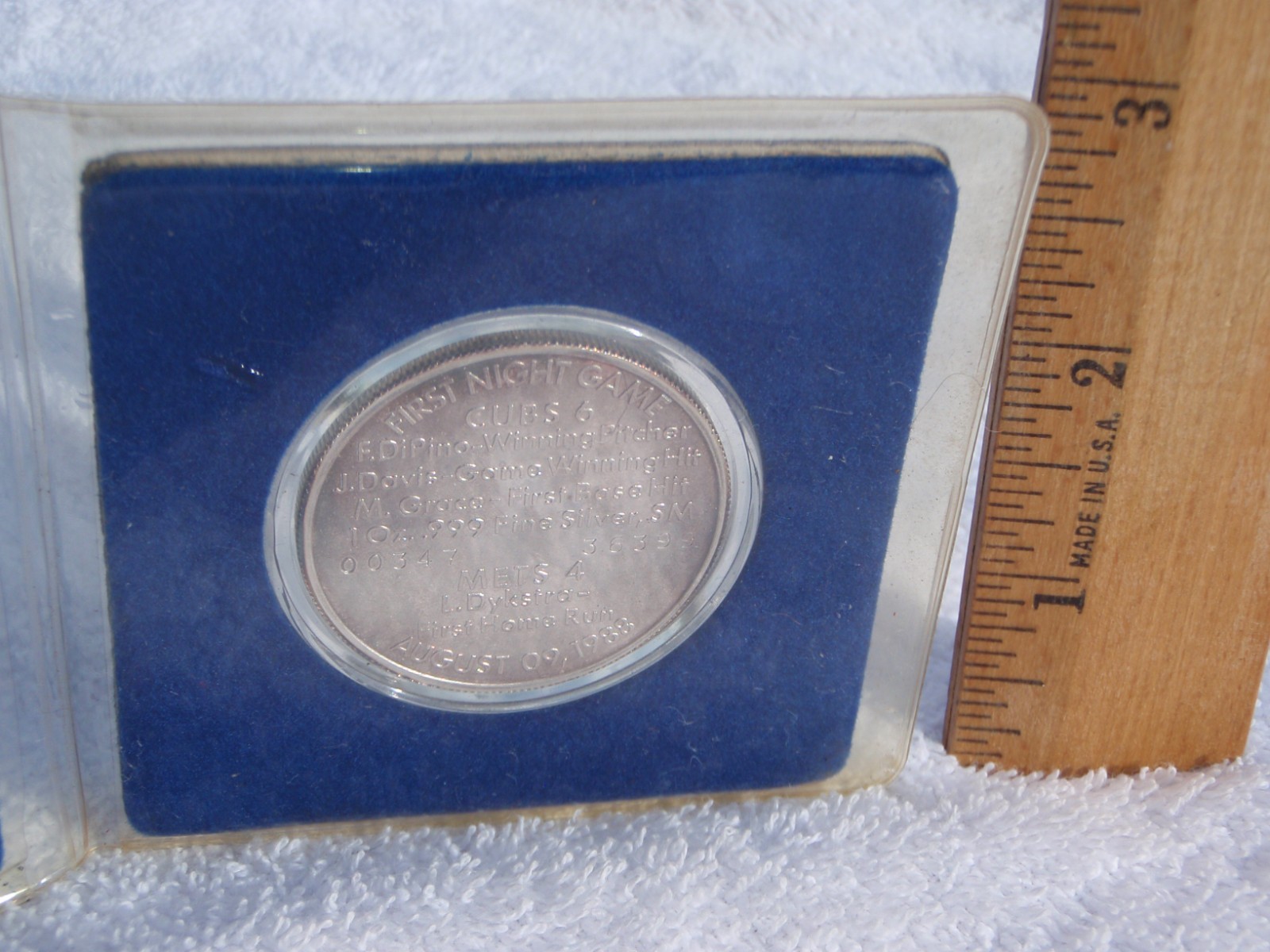 VTG:1st NIGHT GAME@ WRIGLEY FIELD CHICAGO CUBS 1 oz .999 SILVER COIN-AUG 9, 1988