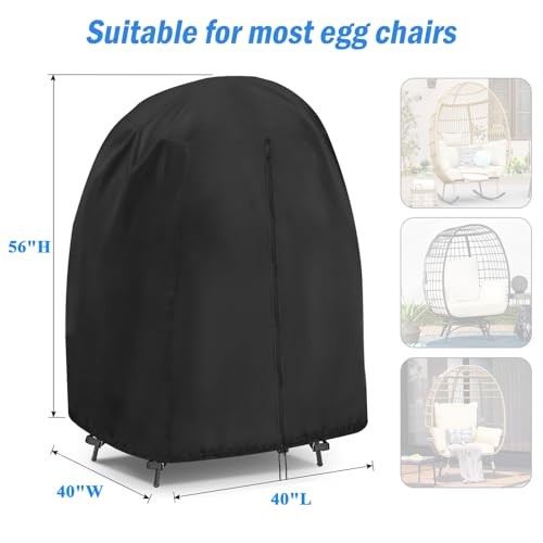 Outdoor Egg Chair Cover, 40inch Double Egg Chair Covers 40"L x 40"W x 56"H
