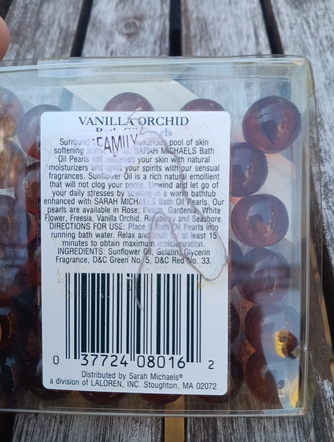 Sarah Michaels Vintage Bath Oil Pearls Vanilla Orchid with Sunflower Oil