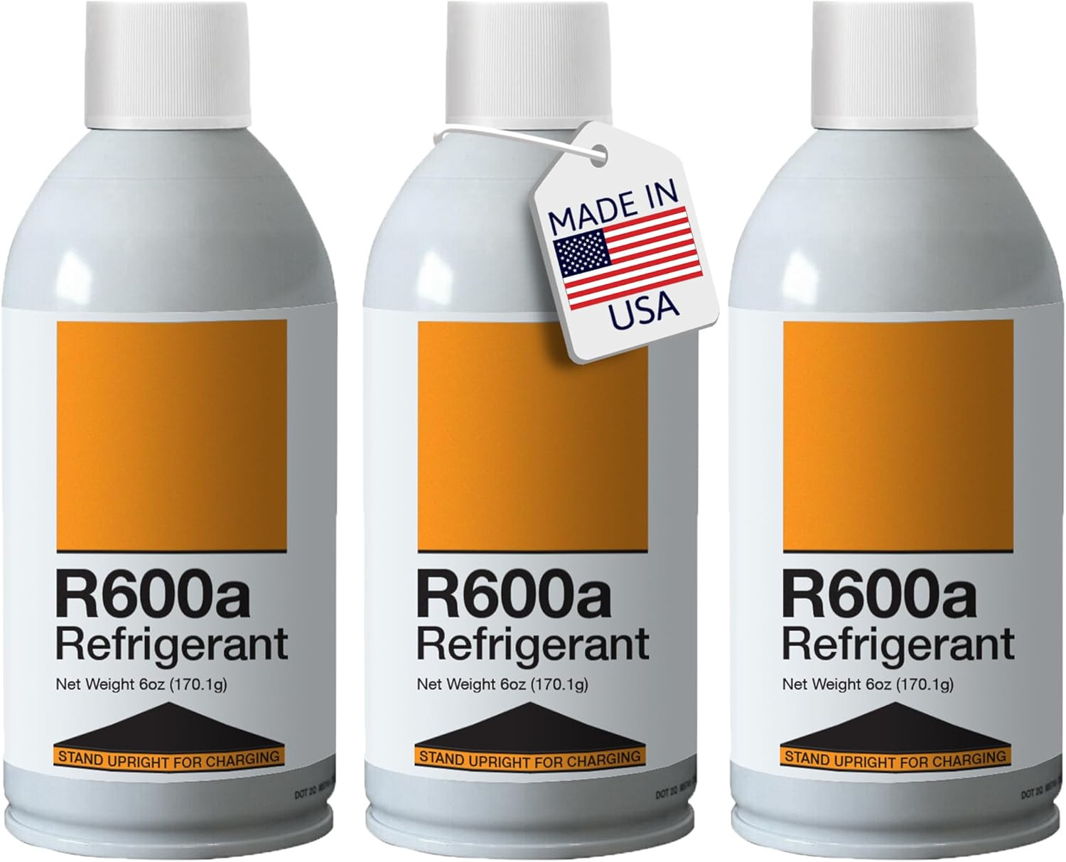 R600A Refrigerant - Upright Charging Self Sealing Can - 6Oz Can - R600A for HVAC
