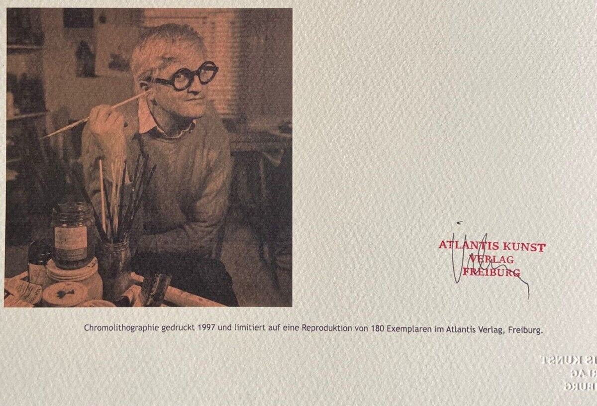 David Hockney Lithograph COA Original Signed In Pen Numbered In Pencil