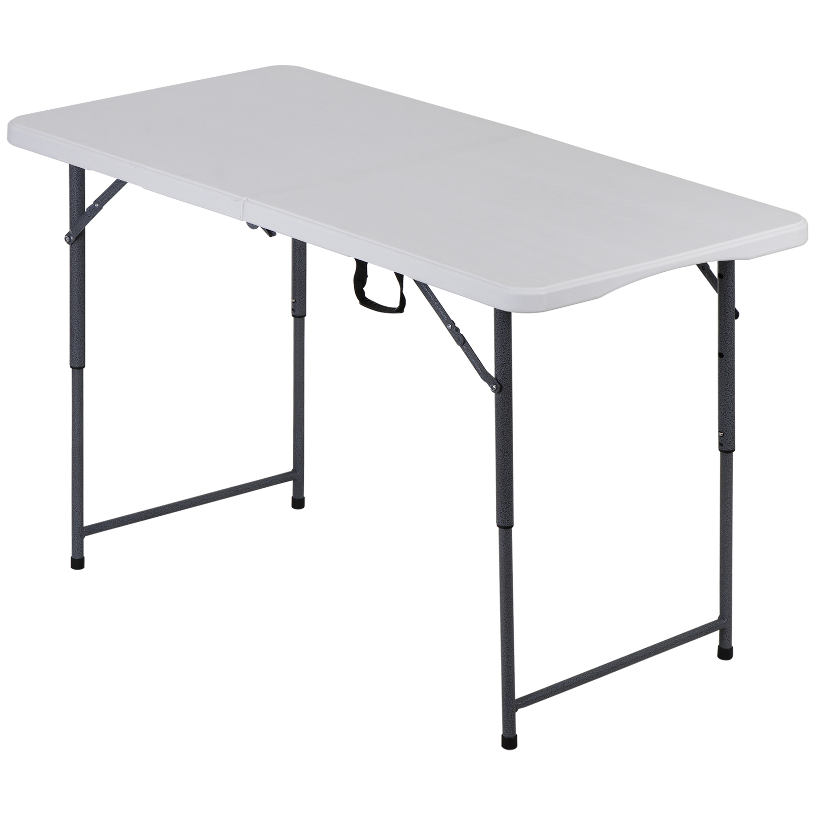 4FT Folding Table Heavy Duty Plastic Foldable Table Banquet Table w/Handle Lock