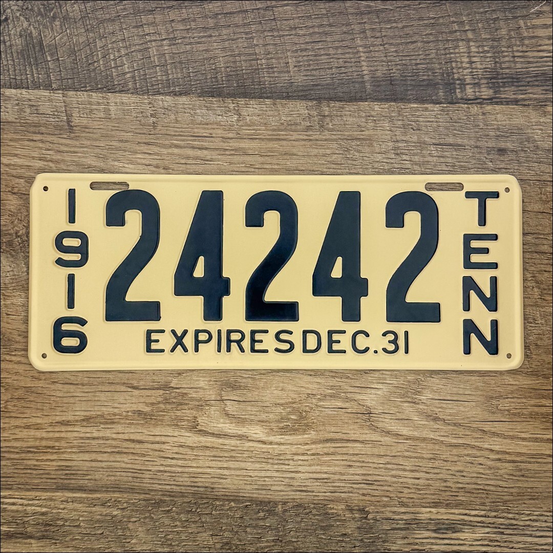TENNESSEE 1916 Reproduction License Plate - 24242 - Great Placeholder!