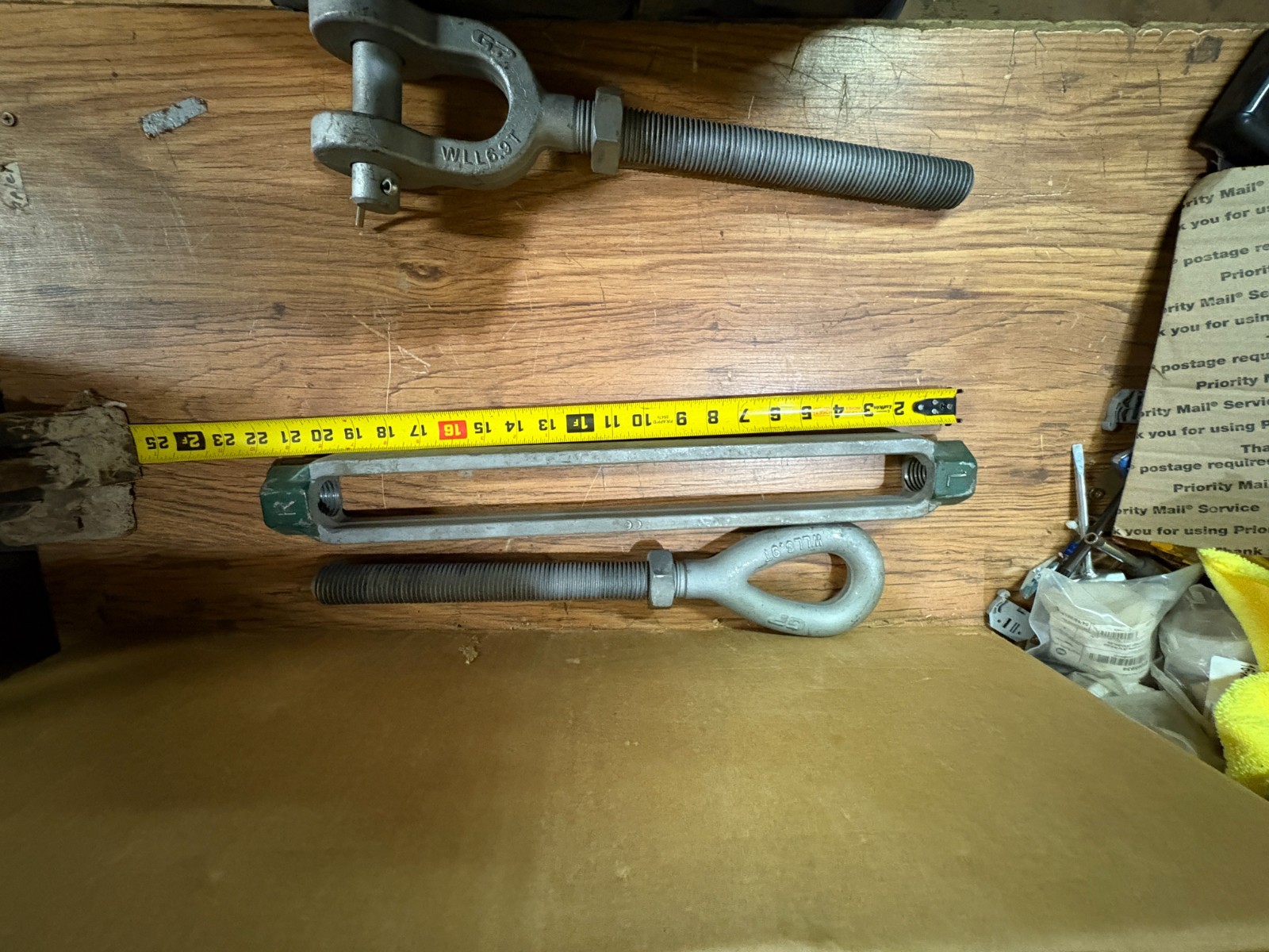 Green Pin Turnbuckle 1 ¼” x 18” GP WLL 6.9T, G-6315 eye-jaw end-fitting 6.9 Ton