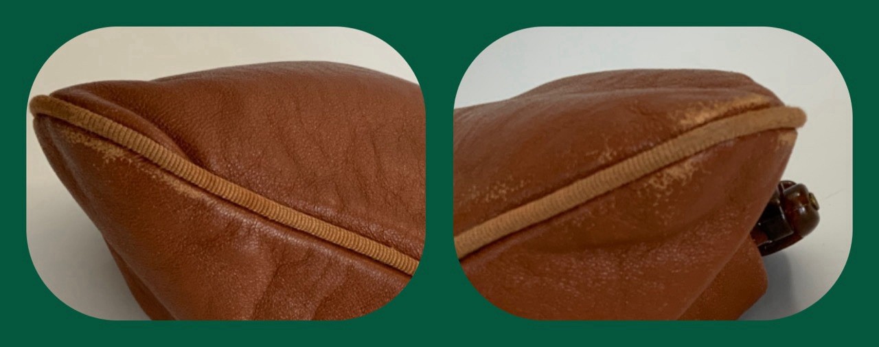 Vtg MANTESSA Made In Italy Leather W/Bakelite Handle Clutch/Handbag/Purse-Brown