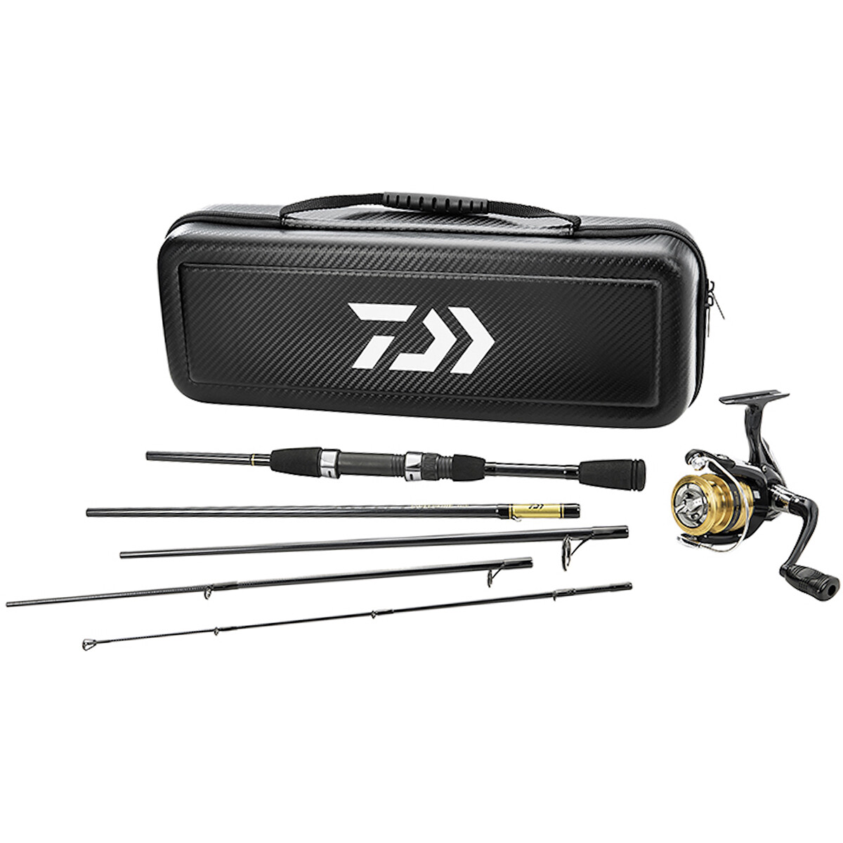 Daiwa Carbon Case Travel Spinning Rod and Reel Combo Kit