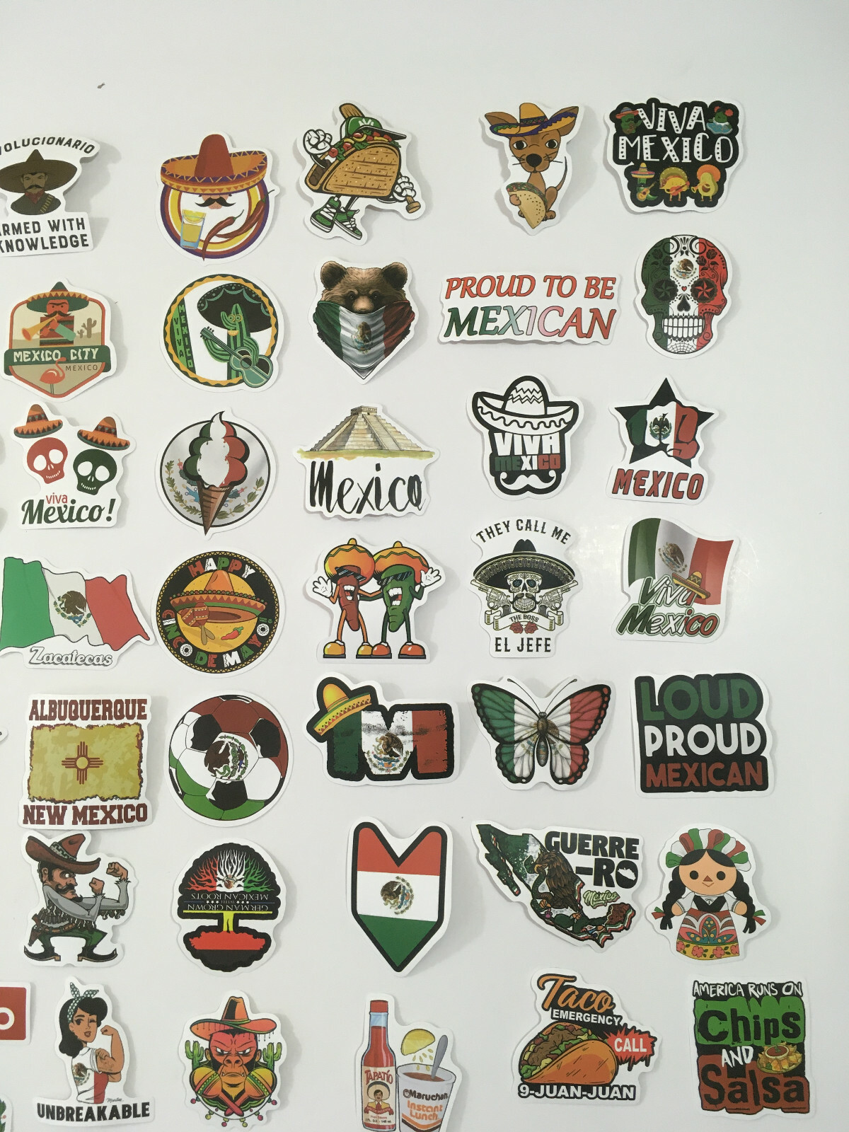 98 Pcs Mexican Stickers Mexico Flag Hispanic Latino Pride Sticker Funny Joke