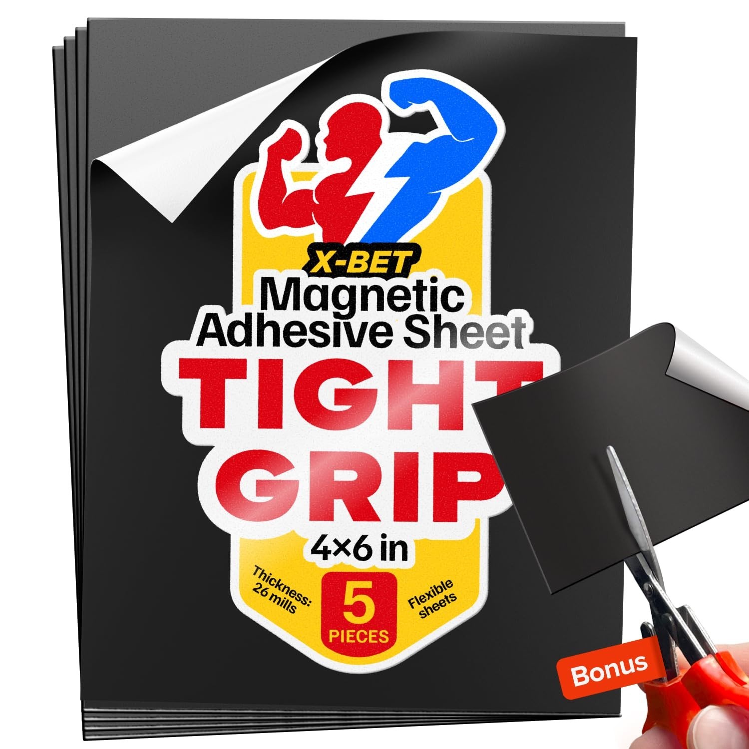 Versatile 4x6 Magnetic Sheets – Strong Adhesive for Photos and Stickers (5 Pcs)