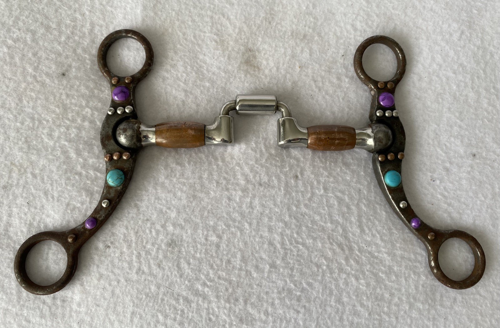 Professional's Choice Stone Dot Ballhinge Cheek ~ 5-1/4" Hinged Port Mouth Bit