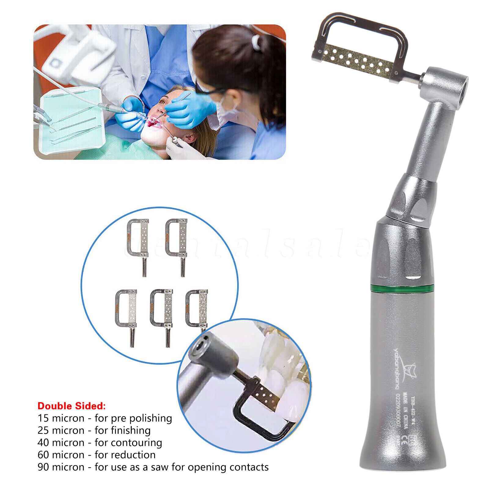 Dental Ortho Contra Angle 4:1 Contra Angle Handpiece Interproximal Strip IPR Kit