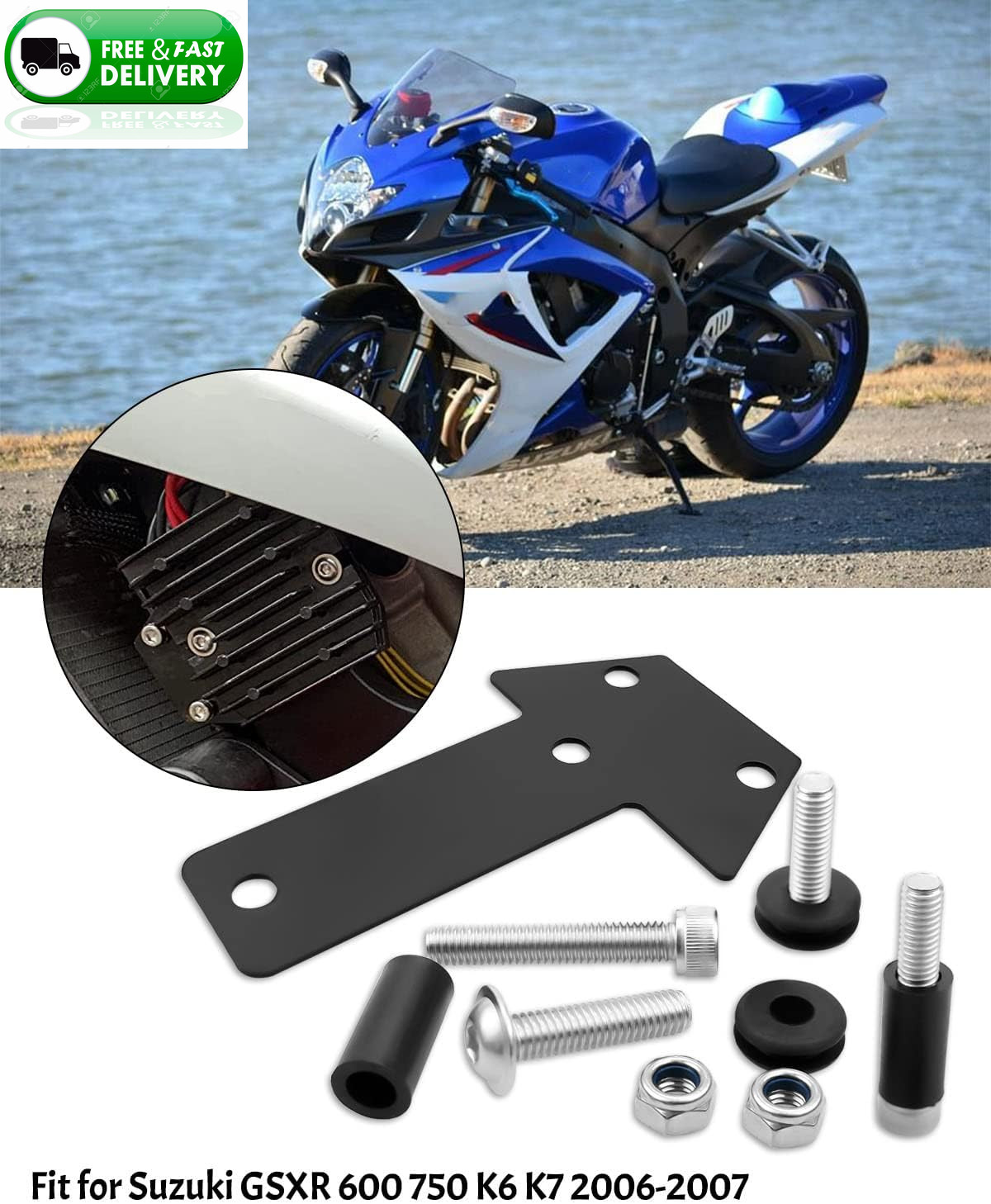 Rectifier Regulator Bracket Relocation Kit for Suzuki GSXR 600 750 2006-2007